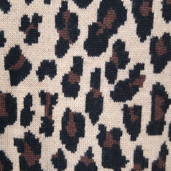 alice + olivia Bradford Grandpa Leopard Wool Blend Cardigan Sweater Size Medium - Picture 15 of 16